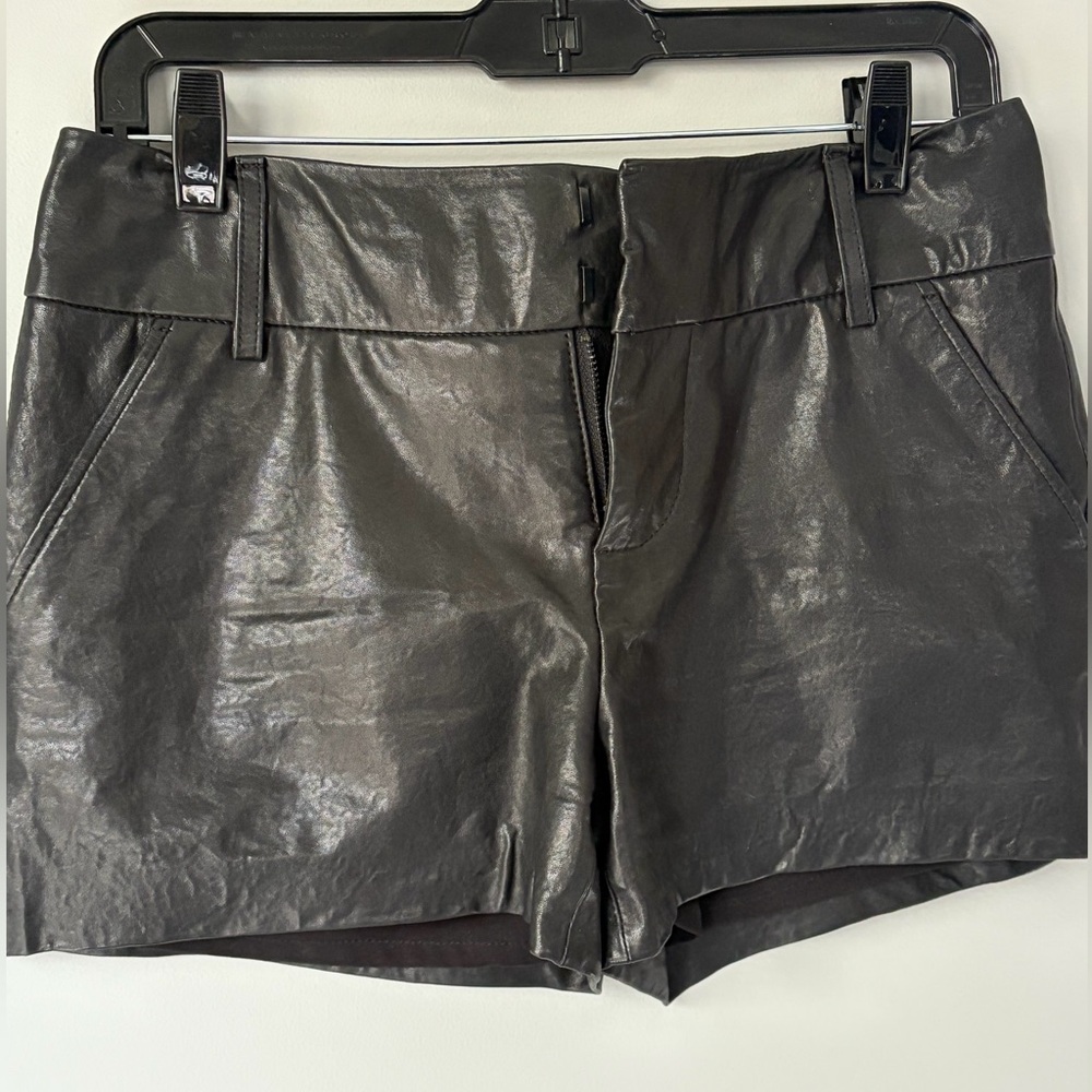Alice and Olivia Black Leather Women’s Shorts